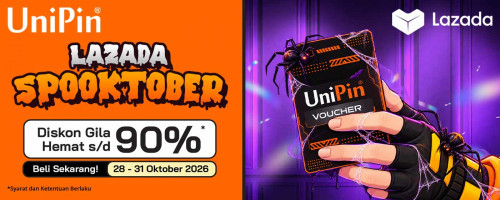 Lazada Spooktober: Diskon Gila Hemat hingga 90% untuk UniPin Voucher!